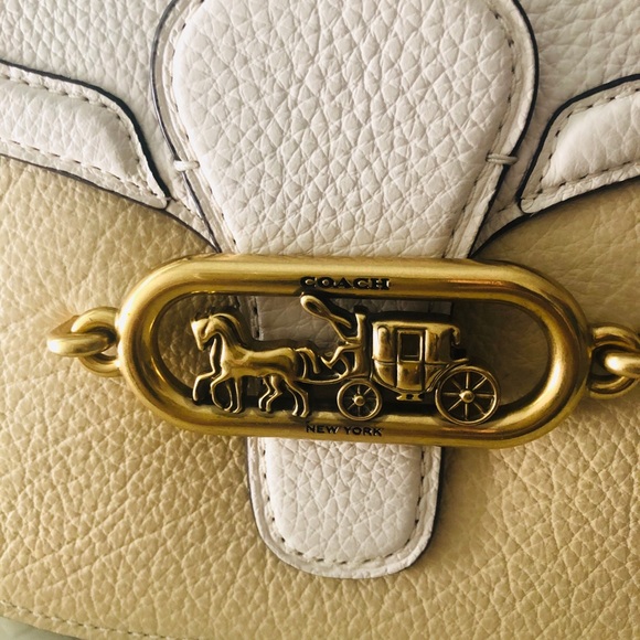 🎀 Coach Jade Leather Saddle Color block Bag - Picture 6 of 11